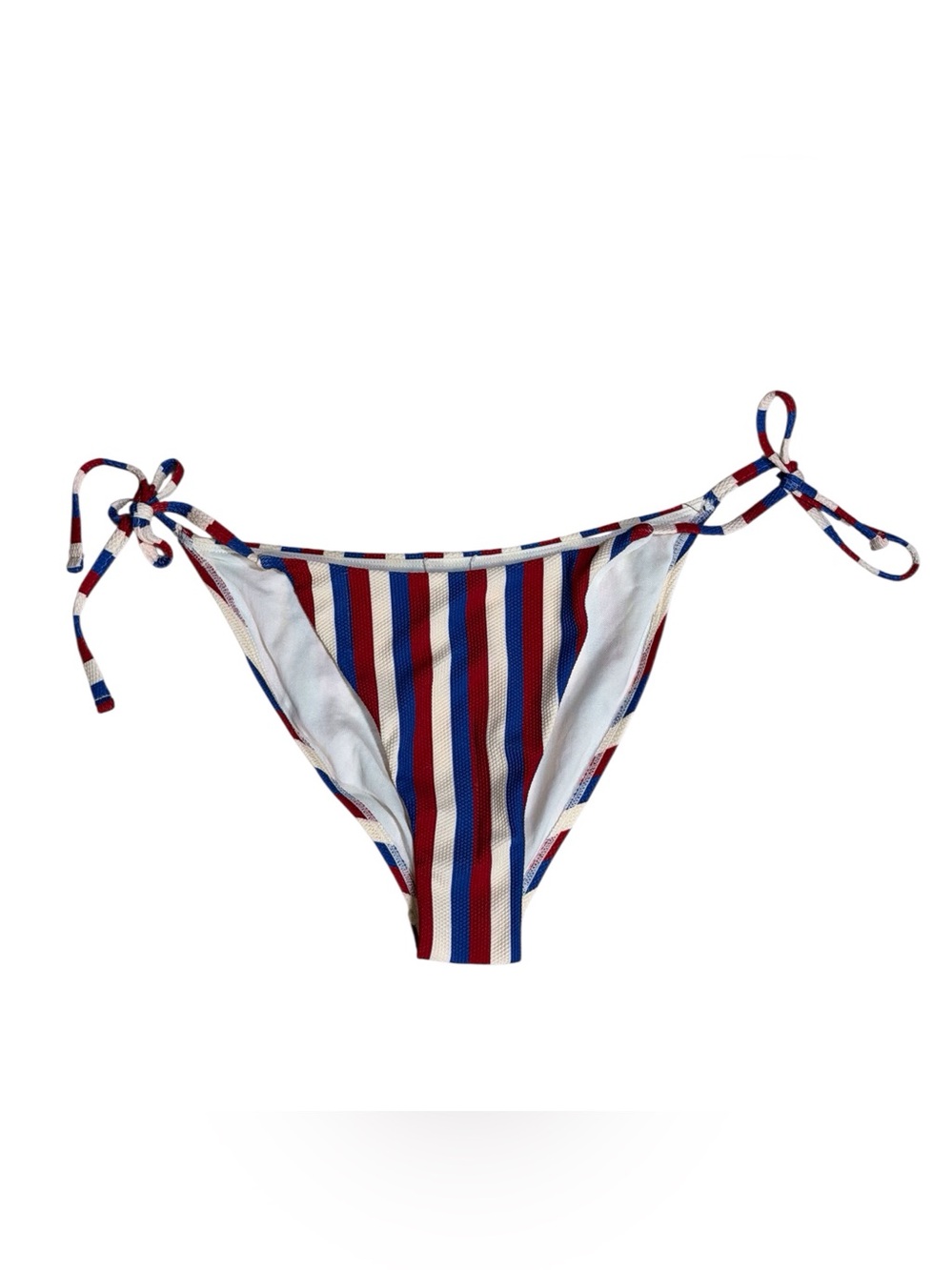 Shade & Shore Striped Tie-Side Bikini Bottom - Red, White & Blue size M/8-10 new